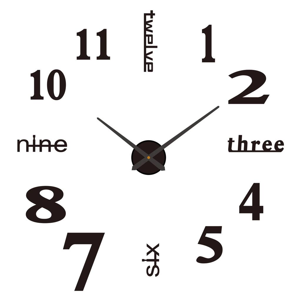 Kreative rahmenlose DIY Wanduhr Wandtattoo Home Stille Uhr Wohnzimmer Büro Wanddekoration