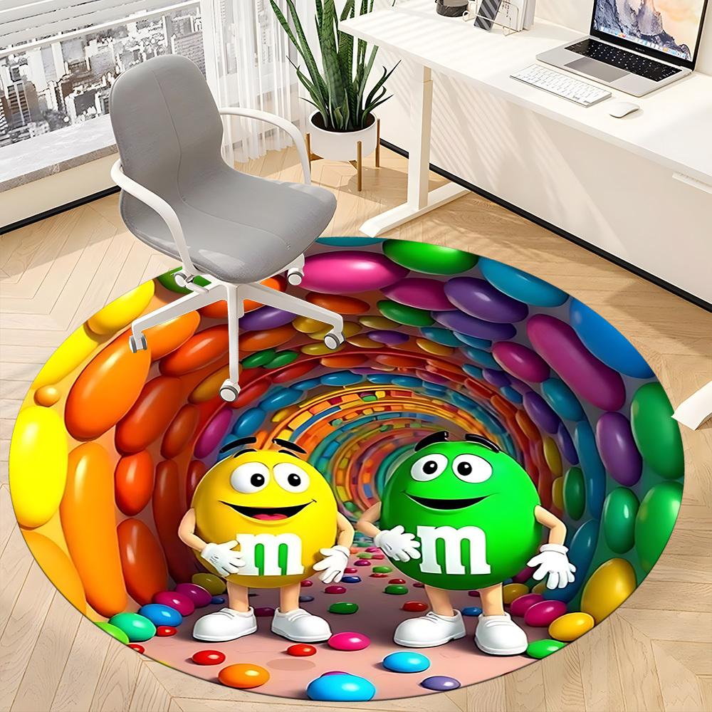 1pc Candy Tunnel Chair Carpet for Office Non Slip, Machine Washable Rug for Office, Room Holiday Decor for Christmas, Birthday Polyester