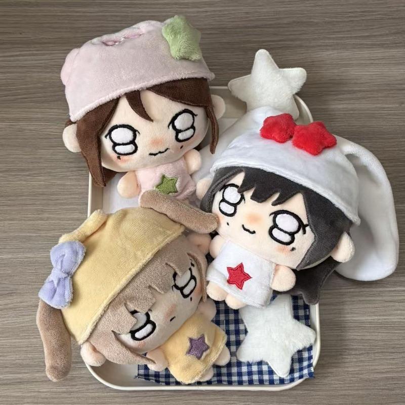 IVE Kpop Plush Doll 10cm Handmade Chibi Cotton Dolls Star Pajama Sleep Hat Mini Stuffed Keychain Pendant Cute Idol Merch Collectible Gift for IVE Fans