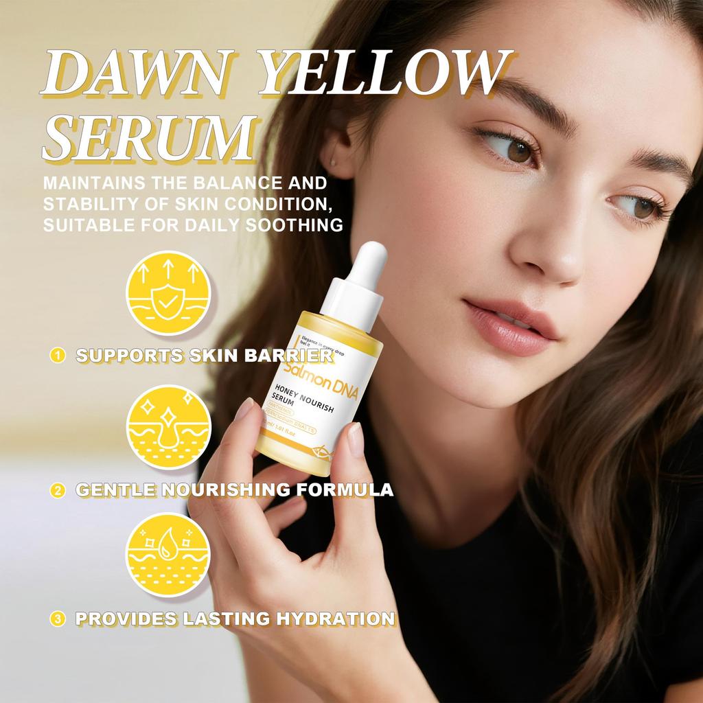 Salmon DNA & Honey Nourishing Serum - Soothing Face Essence for Sensitive & Dry Skin - Repair & Hydration - 30ml