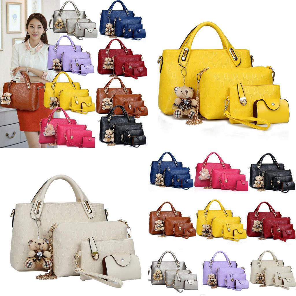 Stylish Pure Color Women Pu Leather Shoulder Bag Handbag Satchel Clutch Coin Purse