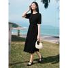 Annacol Women's Casual Knitted Pleated Dress