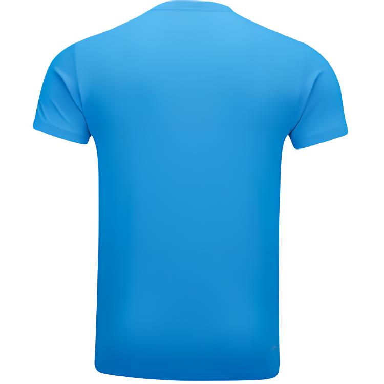 Li Ning Badminton Competition Series Letter V Neck Quick Dry Short Sleeve T Shirt Unisex Tops Sail-Blue AAYU239-3