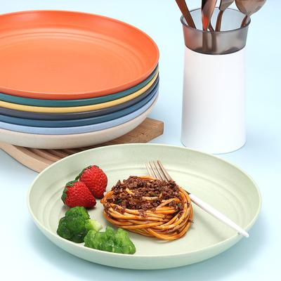 New Eco-Friendly Biodegradable Unbreakable Dinner Plates Set Saucer Plastic For Picnic Dishes Wheat Straw Restaurant Specialty