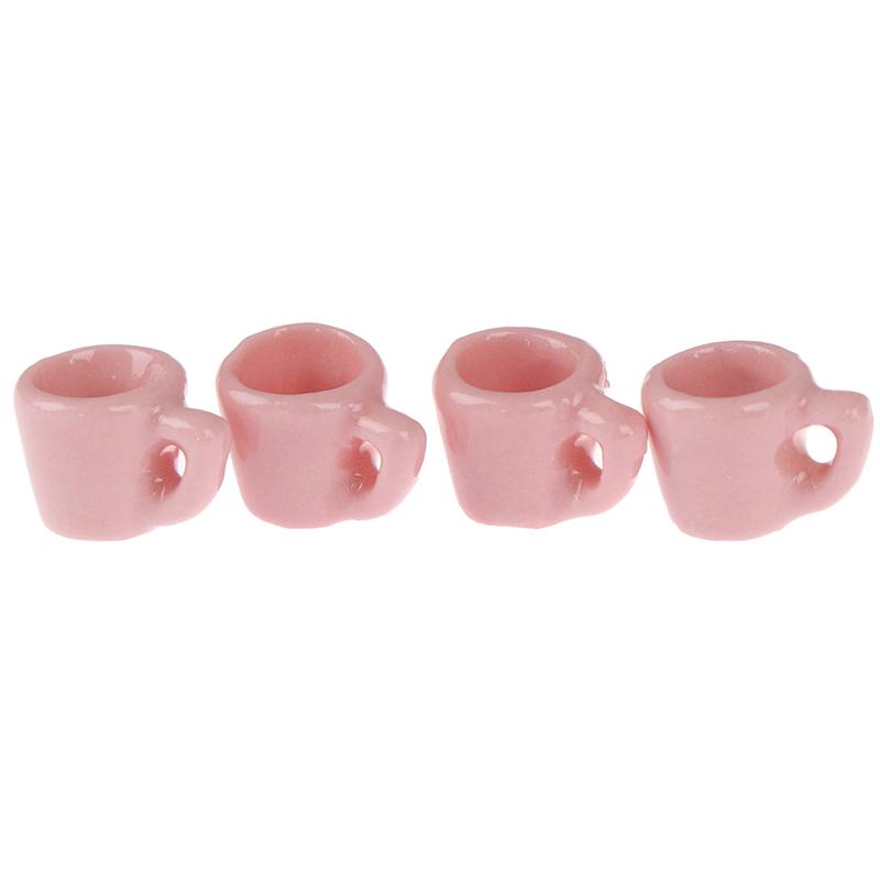 5Pcs/Set 1:12 Dollhouse Miniature Modern Porcelain Tea Cup Set