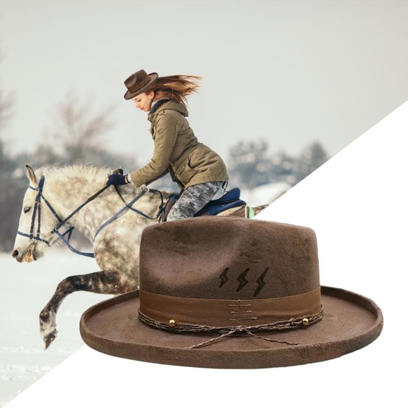 Costume Hat Wool  Hat Musical Festival Hat Adult Winter Autumn Party Hat Unisex Headwear Stage Show Bowler Hat