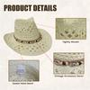 Summer Bohemian Shell Straw Hat Beach Women Men Cowboy Hats Wooden Beads Hollow Out Western Wide Brim Sun Hat Holiday Cap
