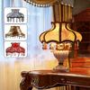 European Style Lampshade Home Decor Retro Light Lamp Cover European Vintage High-End Cloth Art Bead Lace Lampshade