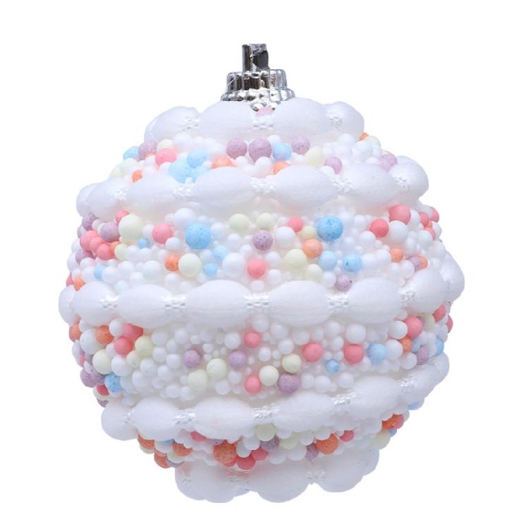 Holiday Party Foam Ornaments with 6cm Colorful Specks Lightweight Christmas Tree Decoration for Home Commercial Use