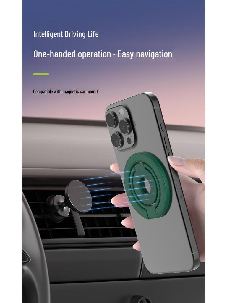 Magnetic Magsafe Phone Holder: Double Ring Stand with Strong Grip for Desktop & Finger Use