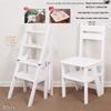 Solid Wood Folding Ladder Chair: Multifunctional 4-Layer Stool for Home Use