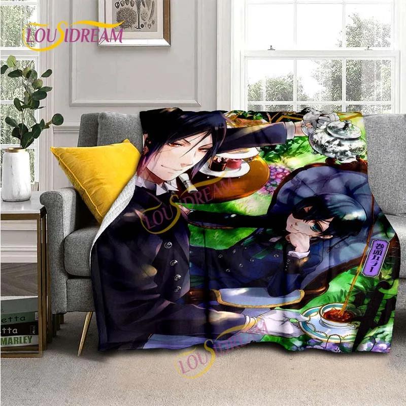 Black Butler Animation Flannel Blanket, Comfortable, Household Picnic Blanket, Suitable for All Seasons