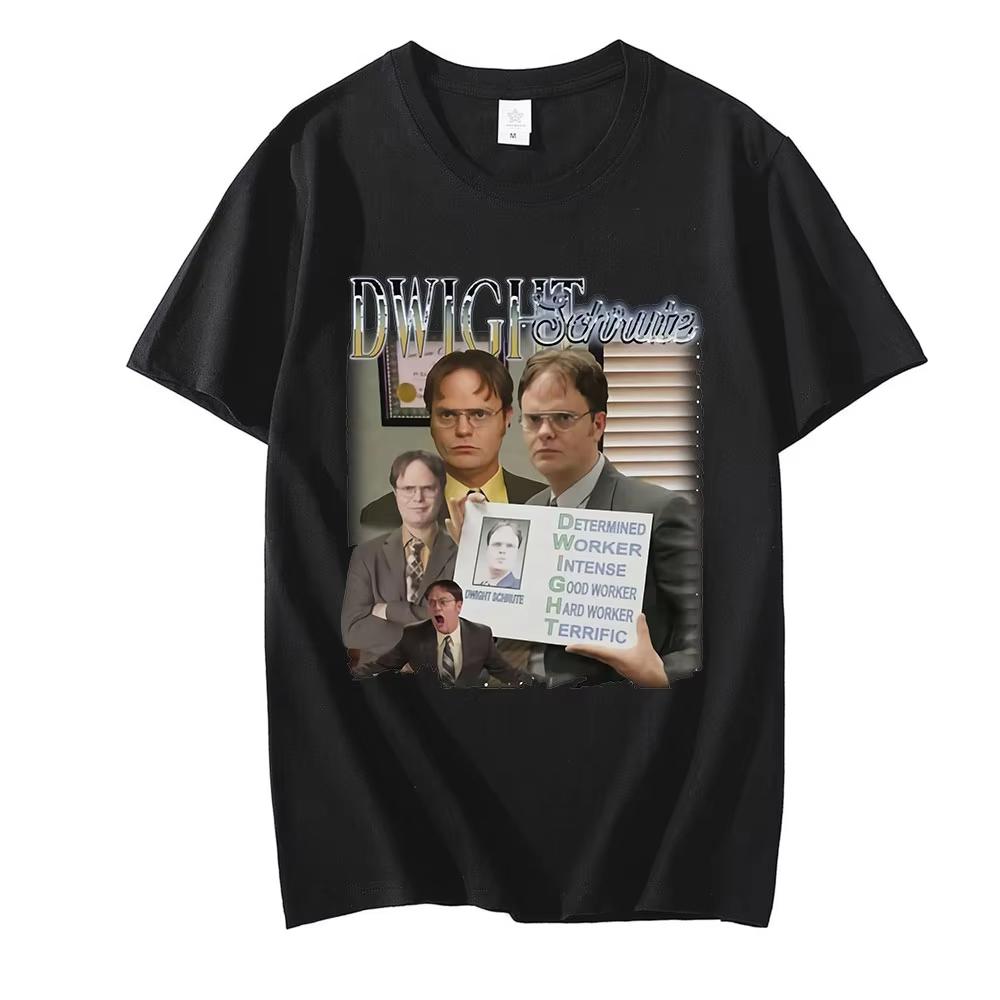 Funny Dwight Schrute Homage T Shirt Women Short Sleeved Pure Cotton T-shirt TV Show US The Office Michael Scott Fashion T-shi... S разноцветный