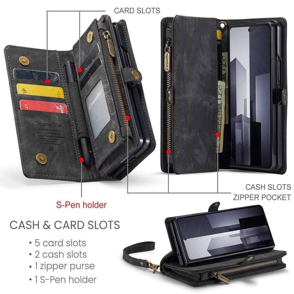 Suitable for Samsung Z Fold 40% Off Foldable Phone Case ZFOLD5 Card Slot Wallet Phone Leather Case Multifunctional