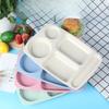 Wheat Straw Compartmentalized and Quantified Meal Plates for Children, Students, Kindergarteners, Fat-reduction Meals, Breakfast Plates