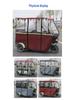 Electric Tricycle Rain Cover: Folding Stainless Steel Mini Bus Shelter with Transparent Glass.