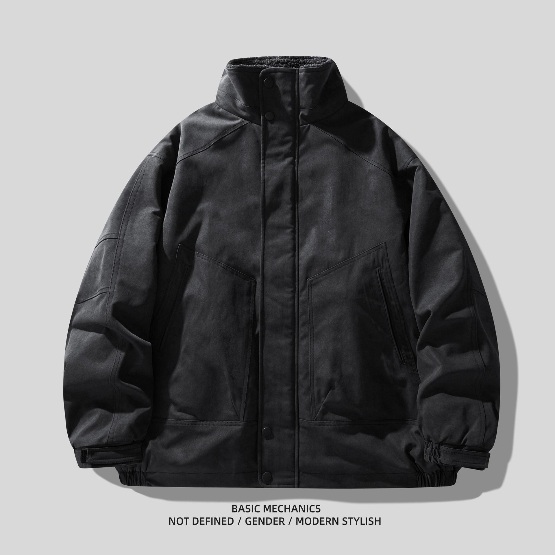 

Men s Heavyweight Lambswool Cotton Workwear Jacket – Winter Warm, Thick, Cold-Resistant Coat M чорний
