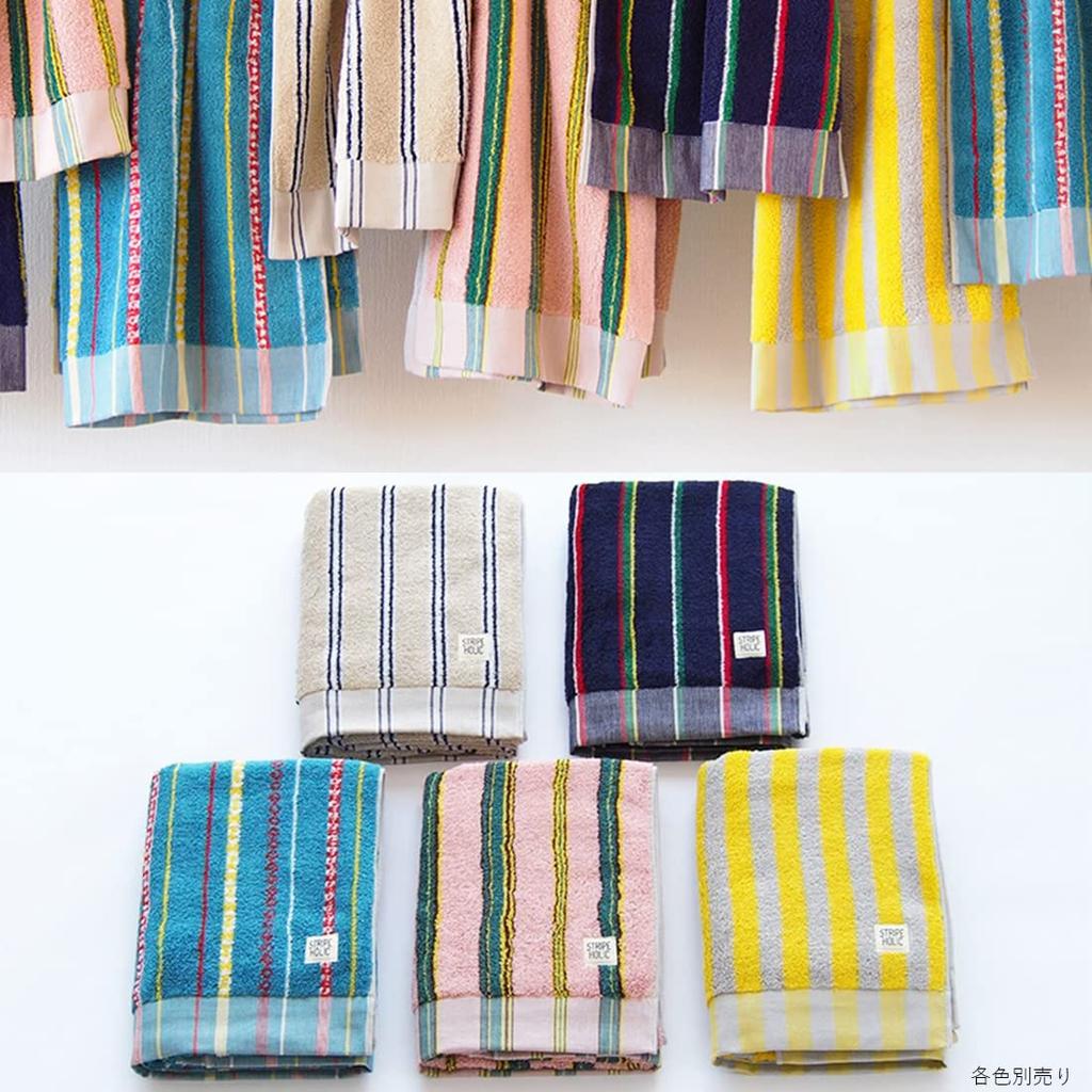 Tanaka Sangyo Imabari Towel Bath Towel STRIPE HOLIC Made In Japan Beige 60 X 120 Cm Approx.