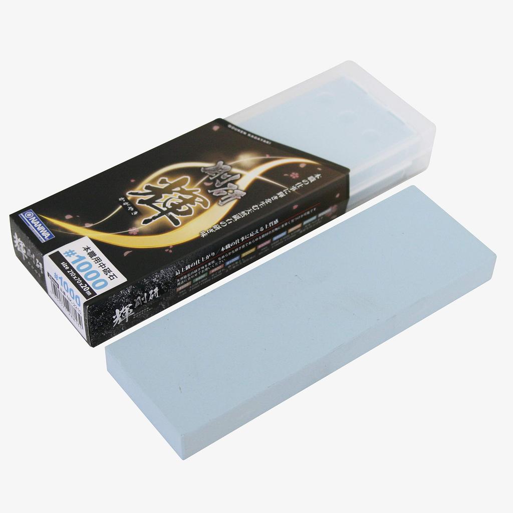 NANIWA Professional Goken with Sharpening Stand and Storage 210 X 70 X 20 Whetstone, Kagayaki, #1000, Case, Mm, NK-2210