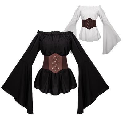 Retro Medieval Women Blouse Renaissance Pirate Long Sleeve Clothing Performance
