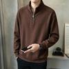 Peimeng Autumn/Winter Men's Stand-Collar Casual Solid Knit Sweater