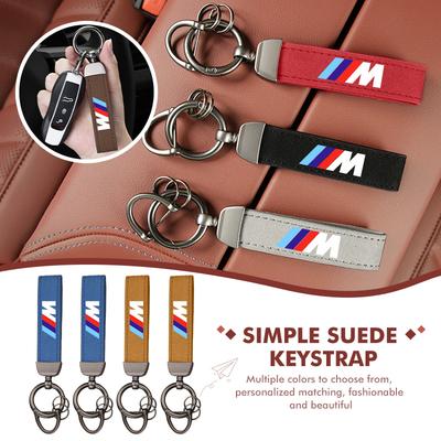 For BMW Suede Car Keychain Key Ring Key Fob Auto Accessories E87 E70 E91 E30 G20 E92 E93 E60 E46 E90 G30 E53 X1