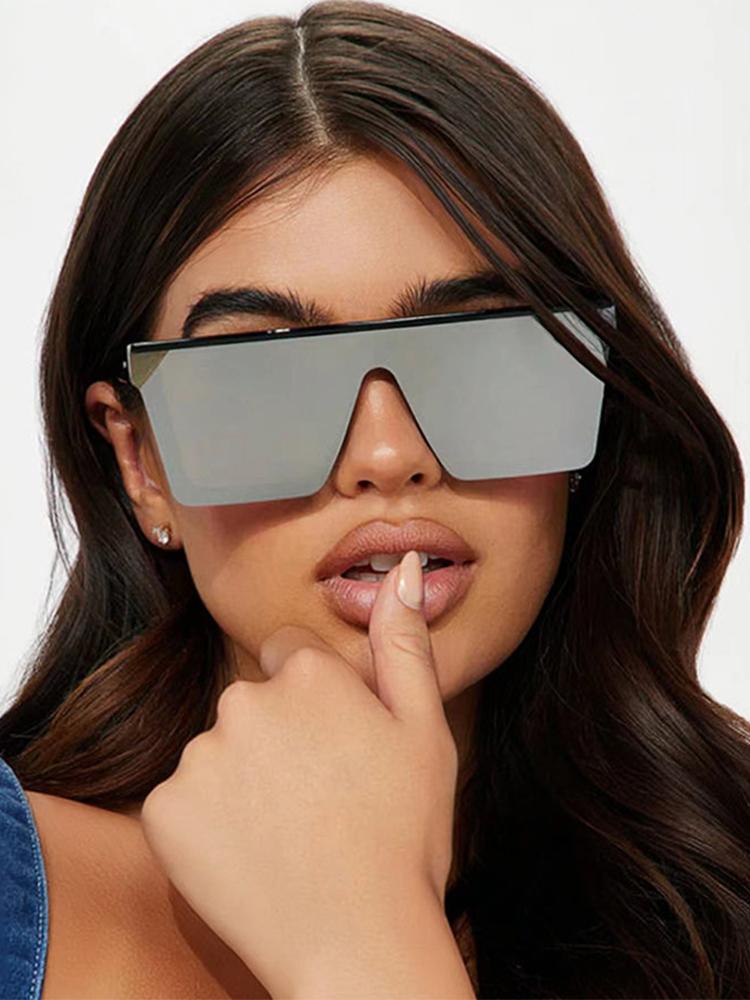 New Trend Big Frame One-piece Lenses European and N Sunglasses Men and Women Personality Fashion Glasses Y2K Sunglasses