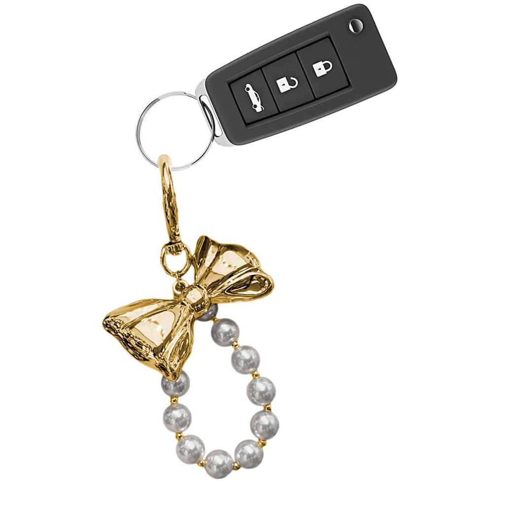 Stylish Keychain Pendant with Delicate Bowknot Stylish Bowknot Bag Charm Portable Phone Straps Chain Keychain for Women