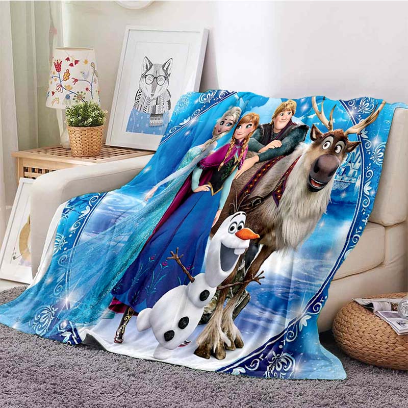 Disney Frozen Princess Flannel Blanket for Beds Hiking Picnic Fashionable Bedspread Throw Blanket