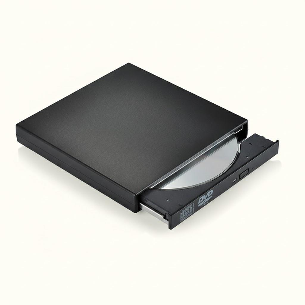 

USB External CD RW Burner DVD CD Reader Player Dual USB Cables Windows Mac Laptop Computer Storage Drive чорний