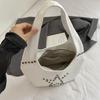PU Hobo Bag Women's Fashion Shoulder Tote with Stud Detail Soft Texture Casual Everyday Handbag