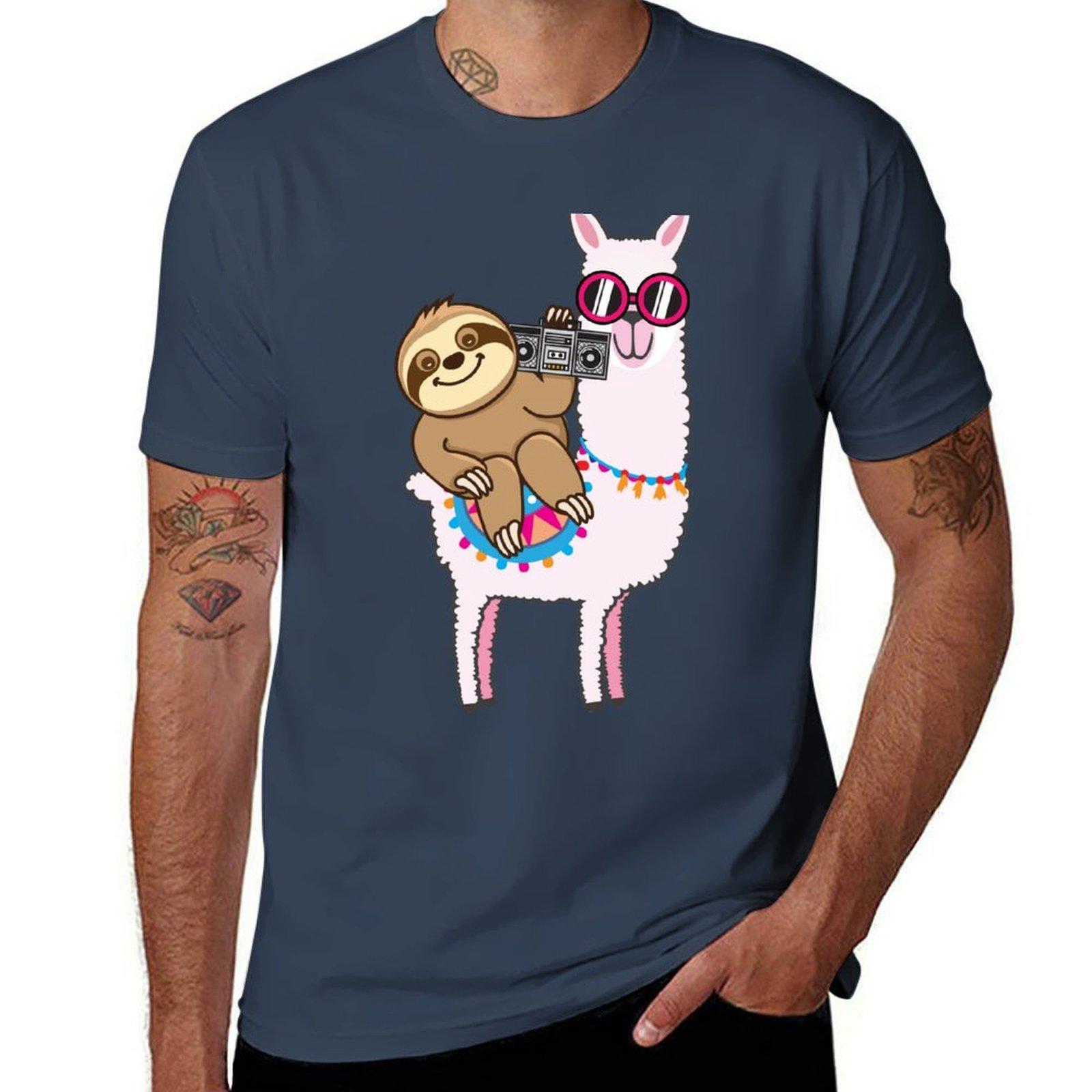 Sloth Llama Tshirt Big And Tall Short Sleeve Tee S