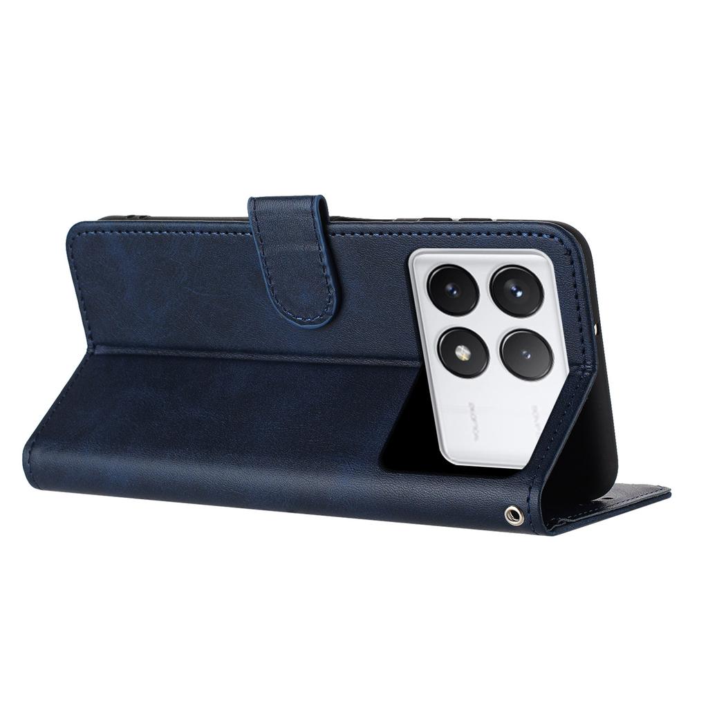 For Xiaomi Poco F6 Pro 5G/Redmi K70 5G/K70 Pro 5G Cover Leather Stand Phone Protective Shell with Wrist Strap