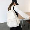 Simple and Versatile Ins Campus Style Backpack Female, Solid Color Large-capacity High School Student Schoolbag Casual Computer Backpack