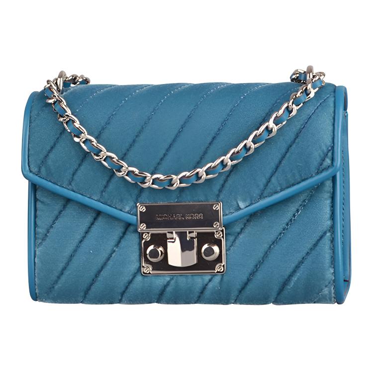 

Michael Kors Quilted Fashion Trendy Versatile Velvet Crossbody Shoulder Bag Women bags Peacock-Blue 35H1SX0C1C-LAGOON Basic Set (Bag+Dust Bag)