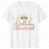 Fashion Birthday Princess Girls Party T-shirt Family Gathering Matching Sibling Tees Kids Adult Clothing Crown Graphic Y2k Tops