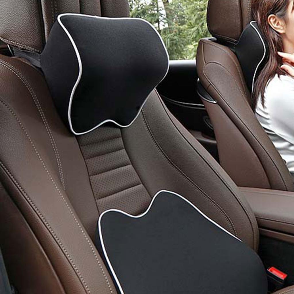 Black Car Neck Pillow Universal Car Seat Headrest Pillow Neck Rest Cushion Washable Driver Front Passenger Seat Headrest Support