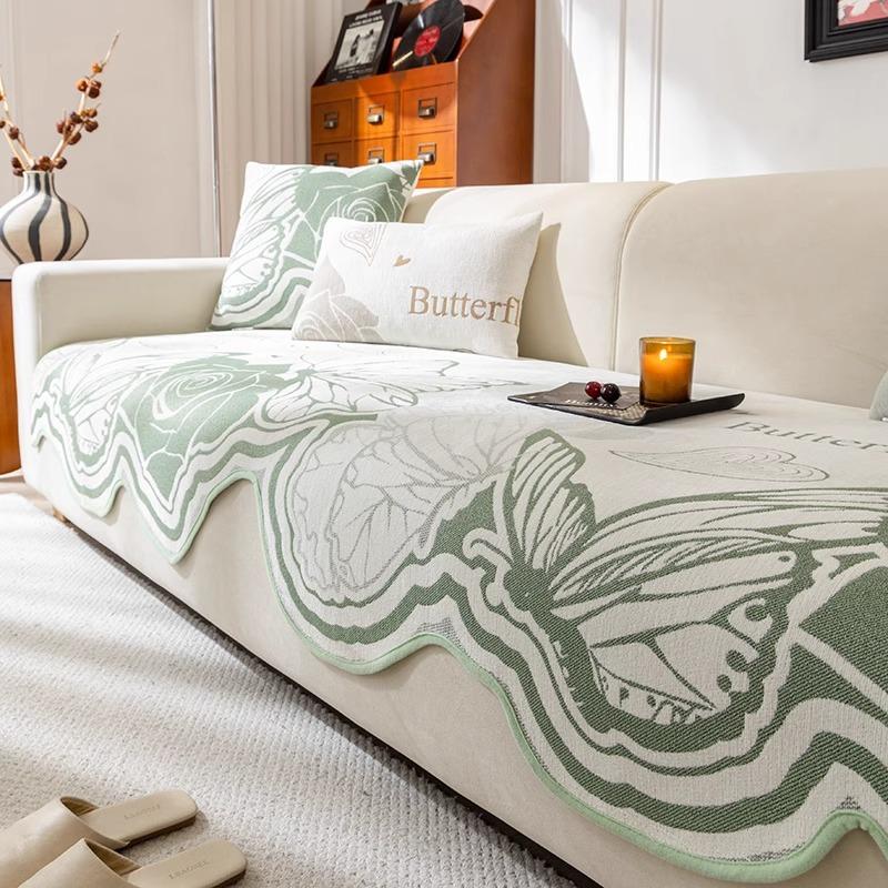 

Special-shaped sofa cushion universal in all seasons 2025 new sofa seat cushion fixed non-slip straight chenille sofa cover 45 * 45cm pillow cover