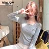 TonLion Women's Ribbed Slim-Fit Long-Sleeve T-Shirt