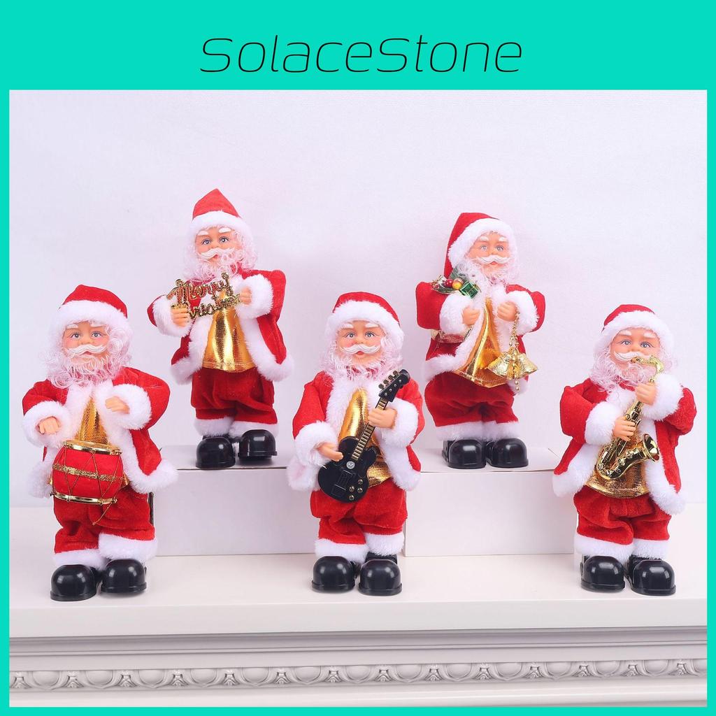 Santa Claus Christmas Toy With Music Playing Guitar Saxophone For Decor Festive