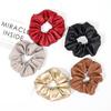 2025 Spring Style Leather Embossed Women's Hair Scrunchie - Thick Ponytail Diamond Lattice Rubber Band