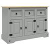 VidaXL Buffet Corona gris 112x43x78 cm bois massif pin mexicain, meuble de rangement, meuble de rangement de cuisine, meuble 355084