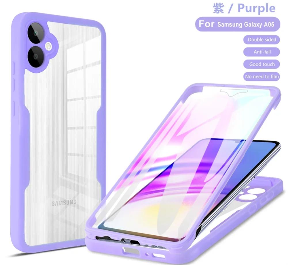 

360 Полная защита корпуса Двойной чехол для Samsung S24 S23 Ultra S22 Plus S21 FE A55 A35 A25 A15 A05 A54 A34 A73 A53 A33 5G Противоударный чехол For A55 5G