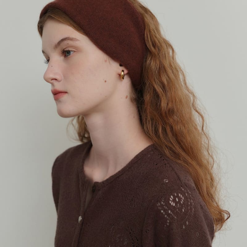 

Двусторонний вязаный ободок для волос poev - Коричневый FREE