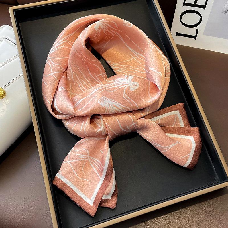 111 mulberry silk scarf women's spring and autumn temperament high-end versatile silk streamer fashion versatile long silk scarf accessories