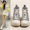 2025 Korean Version of Casual Martin Boots Women's Canvas Shoes Autumn New Lace-up Short Tube Retro Square Head Breathable Increase