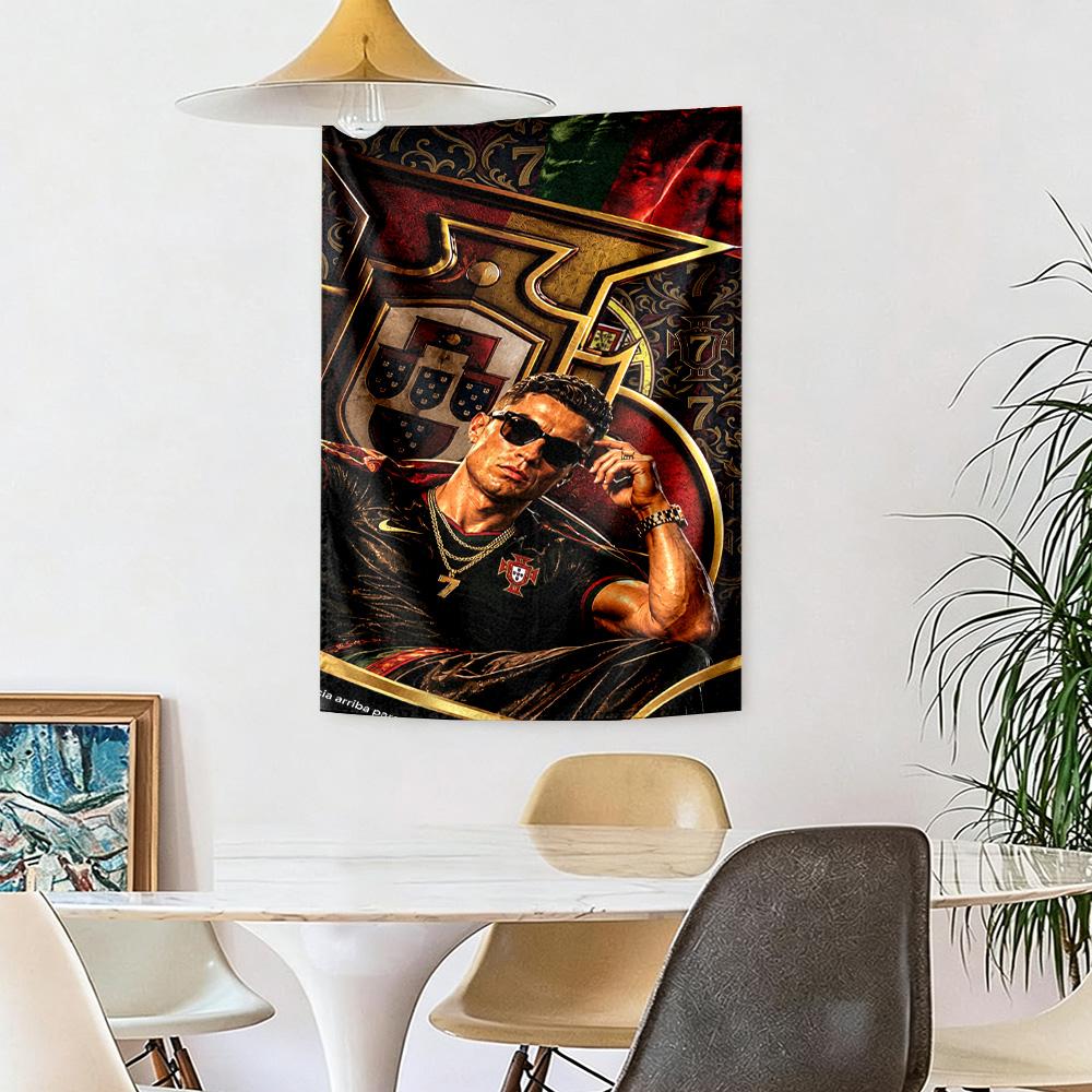 Cristiano Ronaldo Wall Decor Tapestry Art For Pet Memorial Birthdaywedding Party Backdrop Family Gift