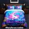 Fantasy Magic Theme Custom Text Or Name 3Pcs Bedding Set,1 Flat Sheet & 2 Pillowcases Personalized Home Bedding