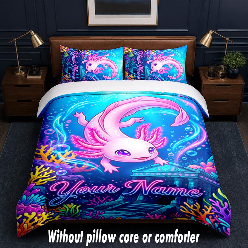Fantasy Magic Theme Custom Text Or Name 3Pcs Bedding Set,1 Flat Sheet & 2 Pillowcases Personalized Home Bedding