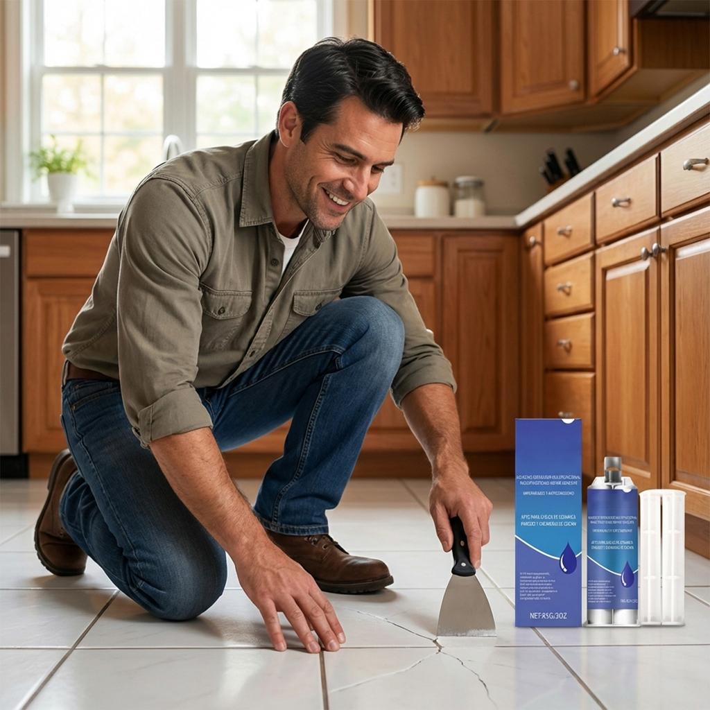 Клей для затирання плитки підходить для щоденного усунення протікань та заповнення швів плитки, і може використовуватися як у приміщенні, так і на вулиці.